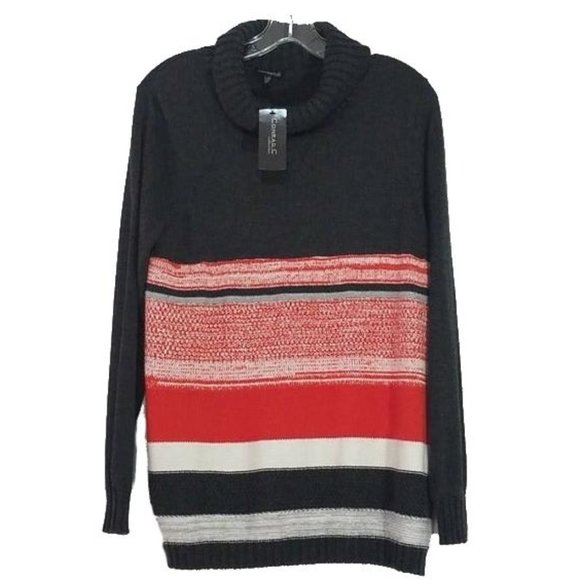 Conrad C Collection Striped turtle neck Sweater L - Picture 1 of 9
